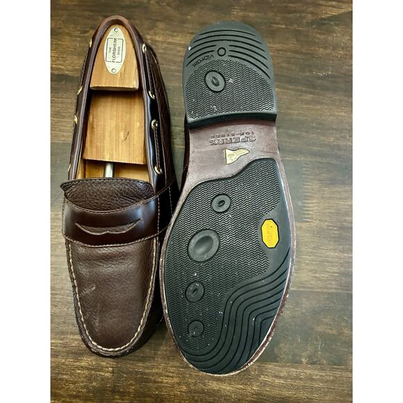 Sperry Gold Cup Penny Loafers Leather Brown Slip On Shoes Men\'s Size 10M EU 43